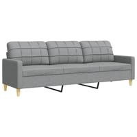 4-delige Loungeset met voetenbank en kussens stof lichtgrijs - thumbnail