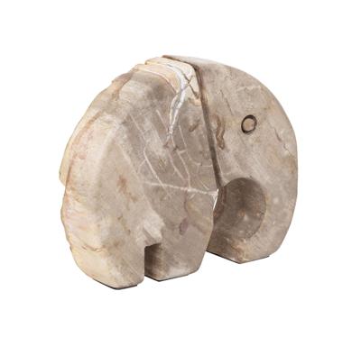 MUST Living Ornament 'Elephant' Versteend hout, 17 x 21cm