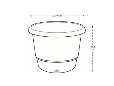 Bloempot - ELHO - Amiga Rond 40 - Groen - Ø 39 x H 29 cm - Buiten - 100% gerecycled