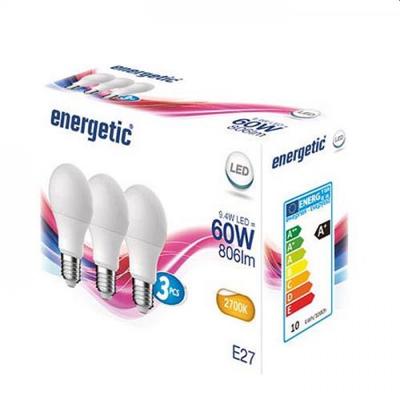 Energetic led bulb lampen e27 60w 3 stuks