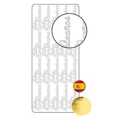 Vaessen Creative • sticker 10x23cm 10pcs goud "feliz cumpleaños"