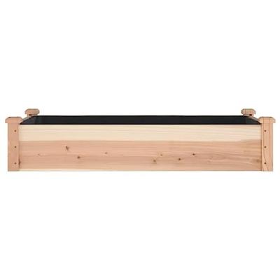 VidaXL Plantenbak verhoogd met voering 120x60x25 cm massief vurenhout
