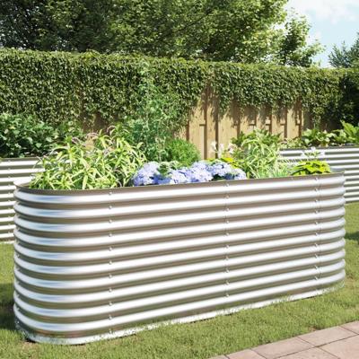 VidaXL Plantenbak verhoogd 240x80x81 cm gegalvaniseerd staal zilver VidaXL Plantenbak verhoogd 240x80x81 cm gegalvaniseerd staal zilver