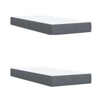 Boxspring met matras fluweel donkergrijs 200x200 cm - thumbnail