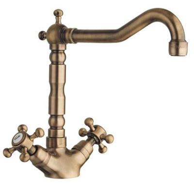 Keukenmengkraan Sapho Antea 2-knop Uitloop Recht 24 cm Brons