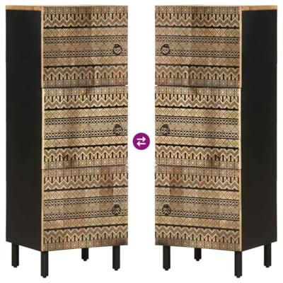 Hoge kast 40x33,5x110 cm massief ruw mangohout