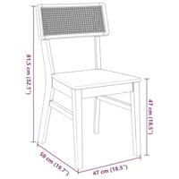 Eetkamerstoelen 2 st massief hout rubber - thumbnail