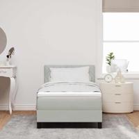 Boxspringbed met matras fluweel lichtgrijs Single - thumbnail