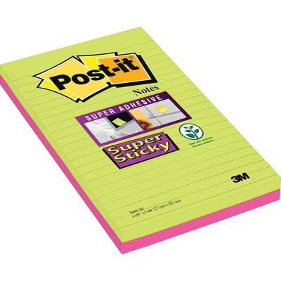 Post-it Super Sticky notes XXXL, 45 vel, ft 127 x 203 mm, geassorteerde kleuren, pak van 2 blokken