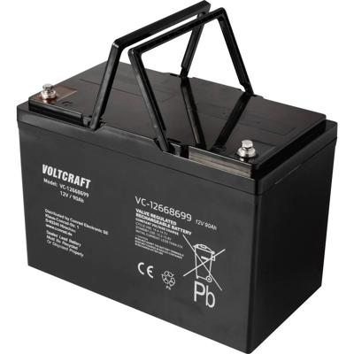 VOLTCRAFT VC-12668699 Loodaccu 12 V 90 Ah Loodvlies (AGM) (b x h x d) 306 x 210 x 169 mm Onderhoudsvrij, Geringe zelfontlading