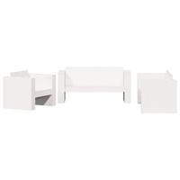 2-delige Loungeset massief grenenhout wit - thumbnail