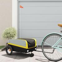 VidaXL Fietstrailer 30 kg ijzer zwart en geel - thumbnail