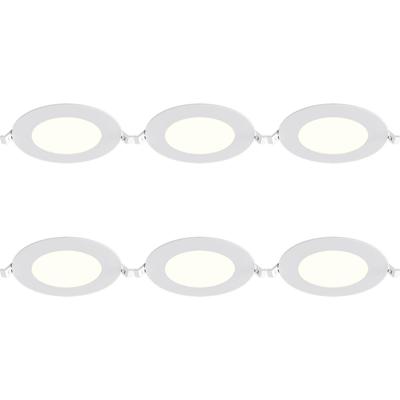 LED Downlight Inbouwspot Dimbaar 6 Stuks - Brinton Thin - 6W 470lm 120° Bundelhoek - Natuurlijk Wit 4000K - IP40 - Rond - Wit - Ø128mm Buitenmaat - Ø110mm Zaagmaat