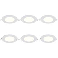 LED Downlight Inbouwspot Dimbaar 6 Stuks - Brinton Thin - 6W 470lm 120° Bundelhoek - Natuurlijk Wit 4000K - IP40 - Rond - Wit - Ø128mm Buitenmaat - Ø110mm Zaagmaat - thumbnail