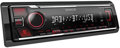 Kenwood KMMBT408DAB Autoradio enkel DIN Bluetooth handsfree, Aansluiting voor stuurbediening, DAB+ tuner