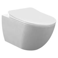 Creavit Hangend Toilet - 35.3x51cm - RVS Bidetsproeier - spoelrandloos - mat wit FE322-00MB00E-0005 - thumbnail