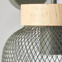 Brilliant WandlampGiada groen met hout - 99107/74 - thumbnail