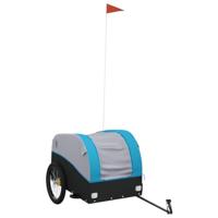 Fietstrailer 45 kg ijzer zwart en blauw - thumbnail