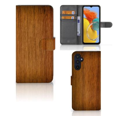 Samsung Galaxy M14 | Book Style Case | Donker Hout Samsung Galaxy M14 | Book Style Case | Donker Hout