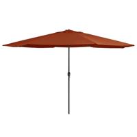 Parasol met metalen paal 390 cm terracottakleurig - thumbnail