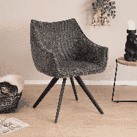 Tower Living Eetkamerstoel 'Riviera' kleur Donkergrijs - thumbnail