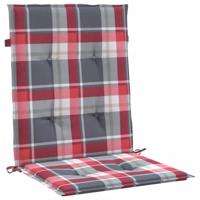 VidaXL Tuinstoelkussens 6 st 100x50x3 cm oxford stof ruitpatroon rood - thumbnail