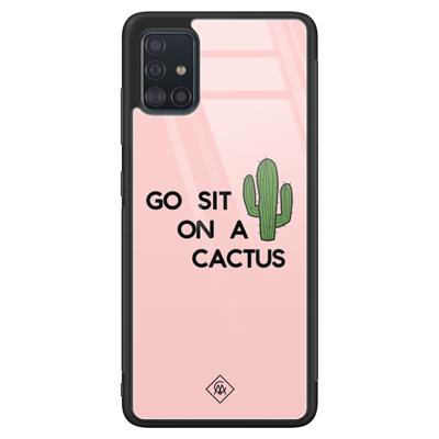 Samsung Galaxy A51 glazen hardcase - Go sit on a cactus Samsung Galaxy A51 glazen hardcase - Go sit on a cactus