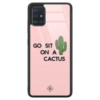 Samsung Galaxy A51 glazen hardcase - Go sit on a cactus - thumbnail