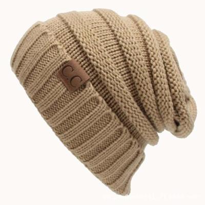 CC brief effen kleur wol hoeden beknopte Hat(Khaki) breien CC brief effen kleur wol hoeden beknopte Hat(Khaki) breien