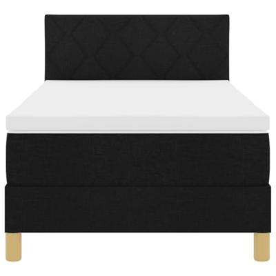 Boxspring bed met matras met hoofdeinde Zwart 90 x 200 cm Stof