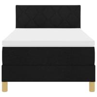 Boxspring bed met matras met hoofdeinde Zwart 90 x 200 cm Stof - thumbnail