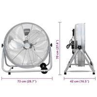 VidaXL Trommelventilator met wiel zilver 73 x 42 x 70 cm aluminium - thumbnail