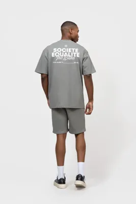 Equalité Societe 2.0 Oversized T-Shirt Heren Grijs - Maat M - Kleur: Grijs | Soccerfanshop