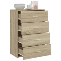 Dressoir 60x31x84 cm bewerkt hout sonoma eikenkleurig - thumbnail