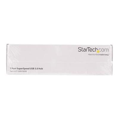 StarTech.com 7-poorts USB 3.0 SuperSpeed Hub - USB 3 Hub Voeding/Stroomaansluiting en Kabel - Zwart