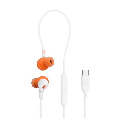 JBL Endurance Run 3 bedrade sporthoofdtelefoon met FlipHook & TwistLock-technologie, IP65 stofdicht en waterbestendig, JBL Pure Bass Sound, in-line microfoon en afstandsbediening, wit