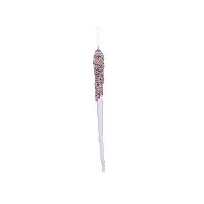Kersthanger Ijspegel Glitter - Transparant/Multi Decoris - Decoris Kersthanger Ijspegel Glitter - Transparant/Multi Decoris - Decoris
