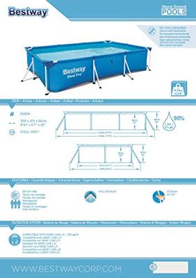 Bestway Zwembad rechthoek steel pro L300 x B200 x H66cm - thumbnail