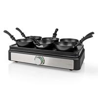 Nedis FCRA310FBK6 Party Wokset Grill 6 Personen Spatel Temperatuurinstelling Anti-aanbak Laag Rechthoek - thumbnail