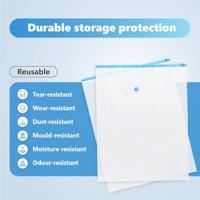 VidaXL Opslagzakken met opslag 50 pcs transparant en blauw 100 x 80 cm - thumbnail