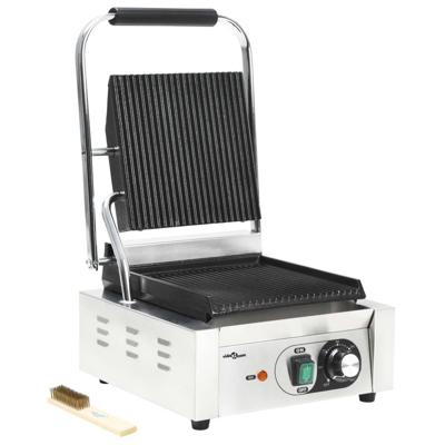 VidaXL Panini grill gegroefd 1800 w 31x30,5x20 cm roestvrij staal