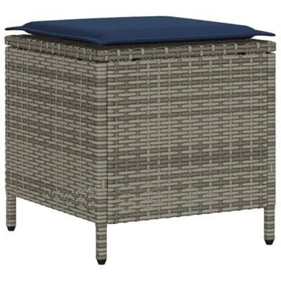 6-delige Loungeset met kussens poly rattan grijs