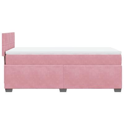 Boxspring met matras fluweel roze 100x200 cm