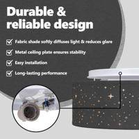 VidaXL Plafonnière met schijnwerpers zwart 38 x 38 x 13,5 cm stof - thumbnail