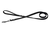 Hondenriem van leer 130cm x 16mm zwart - thumbnail