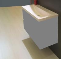 Wastafel Wiesbaden 100x36x11,5 cm Kunstmarmer Wit (zonder kraangat) - thumbnail