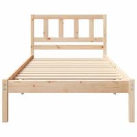 Bedframe met hoofdeinde Bruin 75 x 190 cm Massief grenenhout - thumbnail