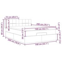 Ottoman bed met matras en LED's 140x200cm fluweel donkerblauw - thumbnail