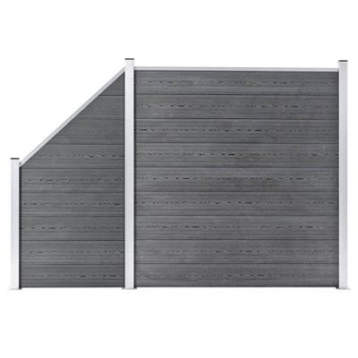 Schuttingset 1 vierkant en 1 schuin 273x186 cm HKC grijs