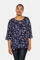 Ulla Popken Tuniek, A-lijn, lichte crêpe, 3/4 statement mouwen - Grote Maten - thumbnail